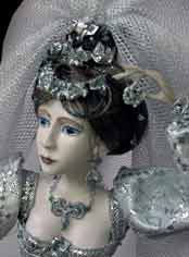 bride in a silvery dress